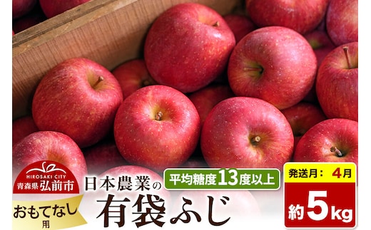 【27年4月クール便発送】りんご 有袋ふじ【おもてなし用】約5kg【CA貯蔵】平均糖度13度以上 クール便 青森 果物 フルーツ 林檎 リンゴ くだもの [先行予約 家庭用 産地直送 アップル 青森県 弘前市]