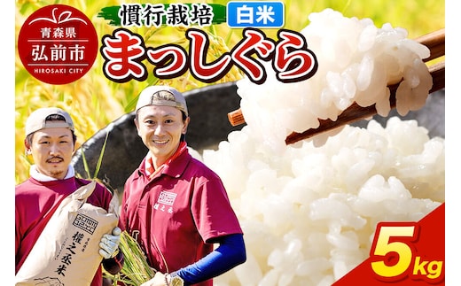 まっしぐら 5kg ［白米］ 慣行栽培 青森県産 令和7年産 [お米 東北 精米 青森 青森県産 白米 米 ブランド米]