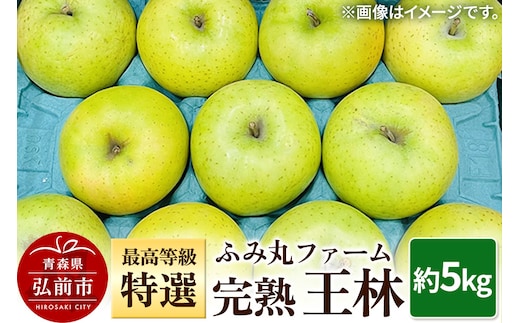 【25年12月発送】りんご ふみ丸ファーム 最高等級「特選」完熟 王林 約5kg