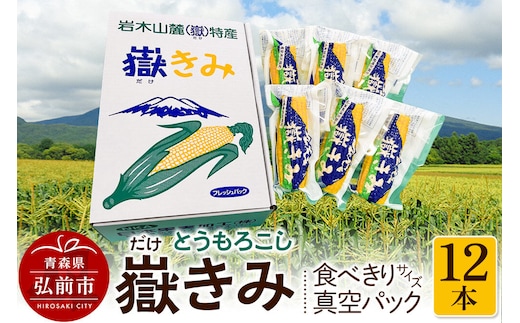 とうもろこし 嶽きみ真空パック家庭用 食べきりサイズ×12本 青森 [おいしい コーン だけきみ とうもろこし ブランド もろこし 青森 美味 野菜 嶽きみ]