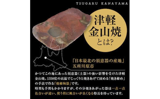 津軽金山焼】 変形皿 2枚 セット（24×13.5×2.5cm）【焼締陶器】 五所
