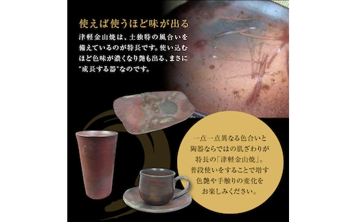 津軽金山焼】 変形皿 2枚 セット（24×13.5×2.5cm）【焼締陶器】 五所
