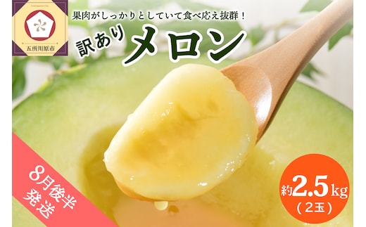 【2026年8月後半発送】【訳あり】メロン約2.5kg緑肉2玉青森産