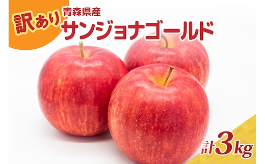 【2026年10月後半以降順次発送】訳あり りんご 3kg 程度 サンジョナゴールド 青森県産