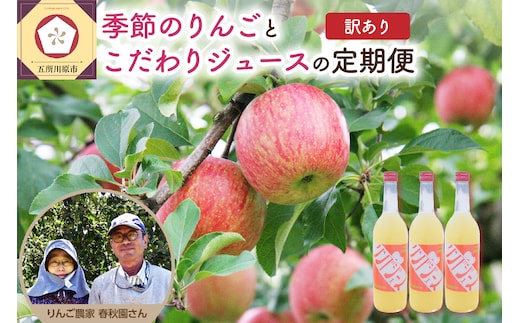 【 2026年 先行予約 9月 発送開始】 訳あり りんご リンゴジュース 定期便 4回 セット 【 サンふじ 早生ふじ サンつがる 青森 林檎 リンゴ 送料無料 定期 フルーツ 】
