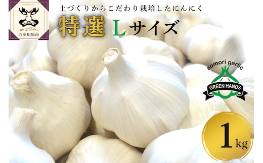 【8月上旬より順次発送】青森県産にんにく（特選品）Lサイズ1kg 青森県 五所川原市 