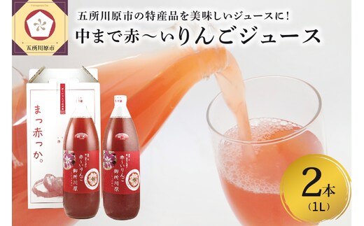 りんごジュース 中まで赤～いりんご ジュース 1L×2本
