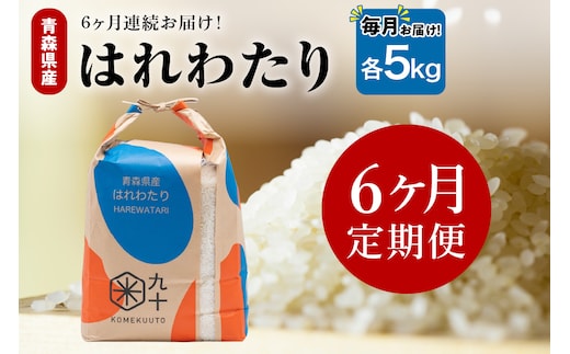 【定期便 6ヶ月】 米 5㎏ はれわたり 青森県産 （精米）