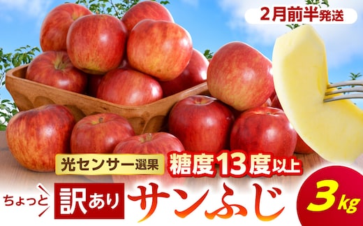 【先行受付】【2027年2月前半発送】 【訳あり】 りんご 約3kg サンふじ 青森産