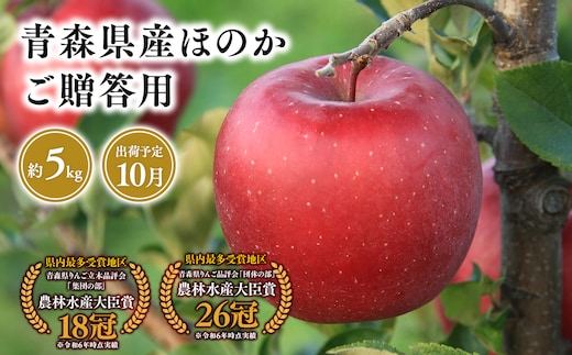 １０月発送 贈答用ほのか5ｋｇ 【そと川りんご園・１０月・青森県産・平川市・りんご・ほのか・5ｋｇ・贈答用】