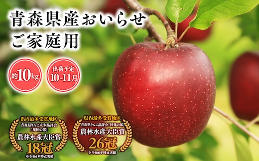 2026年産 １０月・１１月発送 【訳あり】家庭用おいらせ10ｋｇ 【そと川りんご園・１０月・１１月・青森県産・平川市・りんご・おいらせ・10ｋｇ・訳あり・家庭用】