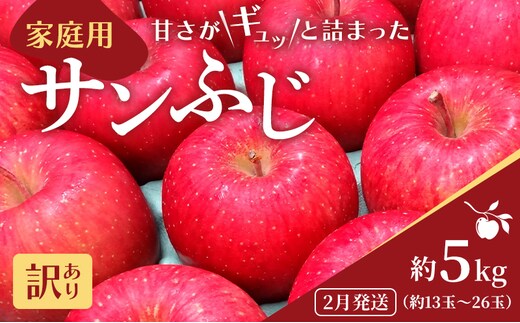 2月発送 家庭用 サンふじ 約5kg【訳あり】【原正りんご 青森県産 津軽産 リンゴ 林檎】 果物類 希少 葉取らず 完熟 安心 丸かじり 甘い 高糖度 
