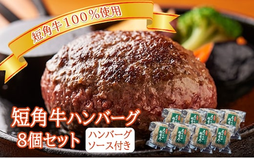 短角牛100％使用！ ハンバーグ 8個 ハンバーグ 国産ハンバーグ 惣菜 温めるだけ 冷凍 ソース付き はんばーぐ もりおか短角牛 ブランド牛 ハンバーグ はんばーぐ 小分け 個包装 冷凍 hamburg 岩手県 盛岡市 パイオニアファーム 株式会社トゥレイス