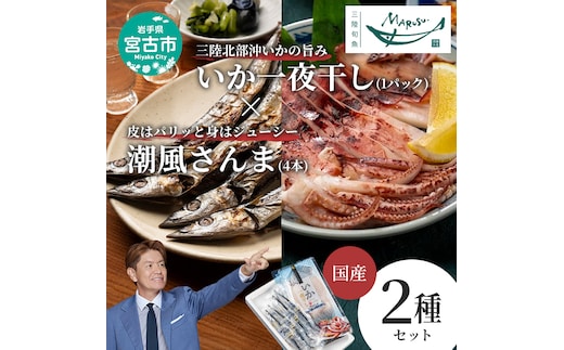 【宮古市】いか一夜干し1p・潮風さんま4本 2種セット
