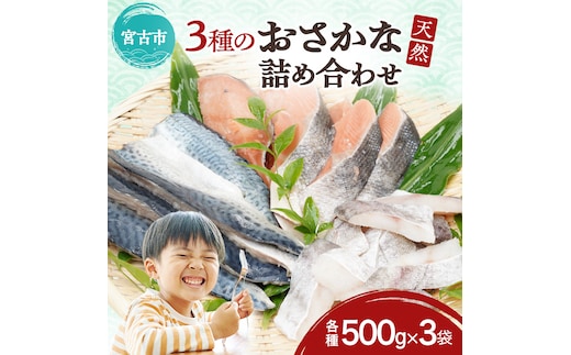 国産 三陸の恵み 骨取り 天然魚 3種のごちそうセット 秋鮭 塩鯖 真鱈 冷凍 各500g 計1.5kg 岩手県 宮古市