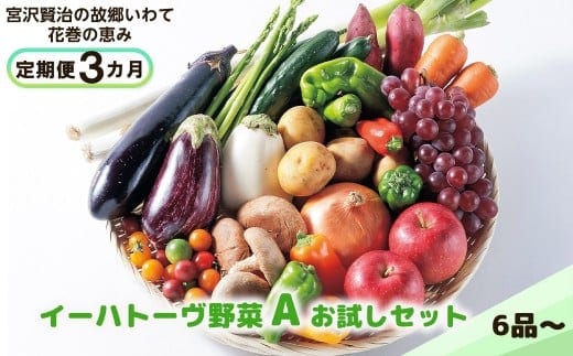【定期便３ヶ月】イーハトーヴ野菜A お試しセット6品～ 【293】
