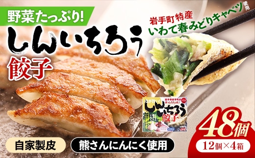 【キャベツの街】野菜たっぷり！しんいちろう餃子（12個入×4箱）【48個】お肉 おかず やまと豚 肉 焼き 中華 人気 餃子 ギョーザ ぎょうざ ギョウザ 豚肉 おつまみ 惣菜 岩手県 岩手町 within2025