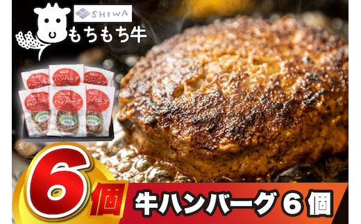 ＼オリジナルソース付き／ 黒毛和種しわ もちもち牛入りハンバーグ 6個入 (AM008)