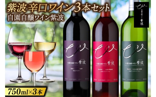 紫波辛口ワイン３本セット メルロー・メルローロゼ・リースリングリオン (AL085) 