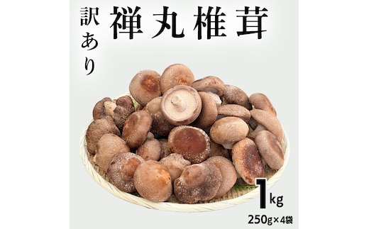 【 訳あり/不揃い 】禅丸椎茸 1kg (250g×4パック) 【岩手県紫波町産】 椎茸 しいたけ 生しいたけ 不揃い 小分け ワケアリ 不揃い 家庭用 シイタケ きのこ キノコ 1kg 250g 生 国産 岩手県 紫波町 食材 (FG001)