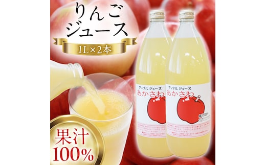 りんごジュース 1L×2本 りんごジュース リンゴ りんご 林檎 果汁100％ ストレート アップルジュース リンゴジュース ジュース フルーツジュース フルーツ 果物 2本セット 1L 濃厚 贅沢 紫波町 (FI003)