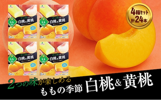 フタバ食品 ももの季節 白桃＆黄桃 4箱セット 計24本
