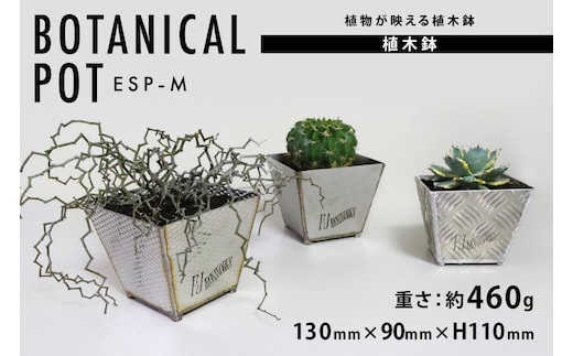 植木鉢 BOTANICAL POT ESP-M 1点 [藤田鉄工所 宮城県 気仙沼市 20565004] プランター 鉢 植木 おしゃれ 室内 多肉植物 アガベ ステンレス 金属 花 ガーデン DIY 植物 多肉 観葉植物 ナチュラル