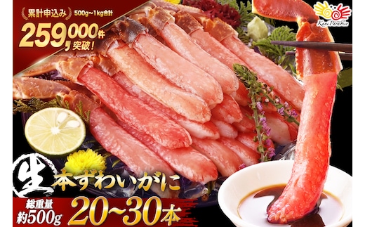 生本ずわいがに 棒肉 ポーション 20～30本入 総重量 約500g [カネダイ 宮城県 気仙沼市 20564322] むき身 カニ かに 生 ずわいがに ズワイガニ ずわい蟹 ズワイ蟹 蟹 カニ カニ脚 蟹脚 カニ棒肉 カニ 蟹