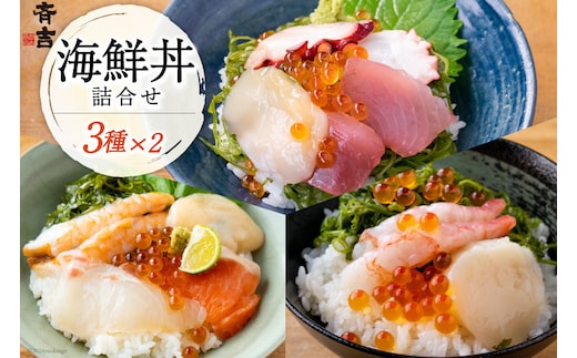 海鮮丼 斉吉海鮮丼 3種 各2袋 計6袋 [斉吉商店 宮城県 気仙沼市 20564949] 海鮮 丼 丼ぶり どんぶり 甘エビ 甘海老 えび エビ 鯛 タイ サーモン めかぶ いくら 帆立 魚介 魚介類 魚 三陸
