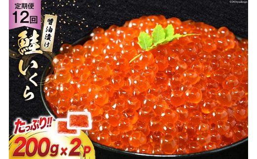 定期便 《12ヶ月連続お届け》鮭 いくら 醤油漬け (200g×2p)×12回 [宮城東洋 宮城県 気仙沼市 20564503] 魚介 イクラ さけ サケ 鮭 冷凍 小分け 醤油 鮭卵 鮭いくら