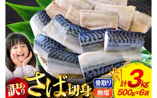 訳あり 骨取り トロ さば 切身 無添加 計3kg (500g×6p) 小分け 無塩[足利本店 宮城県 気仙沼市 20565813] さば 訳アリ 骨取 サバ 鯖 わけあり 鯖 トロサバ トロさば トロサバ