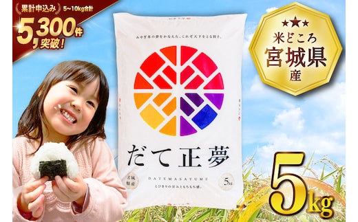 米 宮城県産 だて正夢 5kg [気仙沼米穀商業協同組合 宮城県 気仙沼市 20565768] 一等米 ブランド米 白米 精米 ご飯 ごはん コメ こめ 小分け 家庭用 レビューキャンペーン