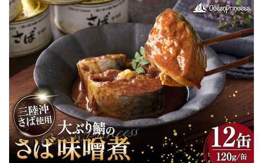 OceanPrincess 大ぶり鯖のさば缶 12缶 セット 味噌煮 [モンマルシェ 宮城県 気仙沼市 20565066] 缶詰 サバ缶 サバ 缶詰め かんづめ 鯖 さば さばの味噌煮 味噌煮 簡単調理 高級 保存食 常備 常温 オーシャンプリンセス