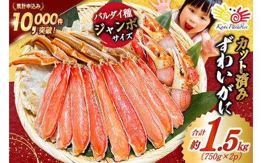 カット済 ずわいがに むき身セット 総重量1.5kg(750g×2p) かにしゃぶ かに鍋 正味重量1.2kg [カネダイ 宮城県 気仙沼市 20564319] かに カニ ずわいがに ずわい 蟹 棒 魚介 海鮮 ポーション