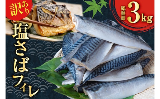 訳あり 減塩 塩サバ フィレ Sサイズ 総重量 3kg [足利本店 宮城県 気仙沼市 20565959] 魚介類 魚 大容量 サバ さば 鯖 塩分控えめ 切り身 冷凍 訳アリ