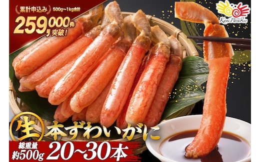 生本ずわいがに 棒肉 ポーション 20～30本入 総重量 約500g [カネダイ 宮城県 気仙沼市 20564322] むき身 カニ かに 生 ずわいがに ズワイガニ ずわい蟹 ズワイ蟹 蟹 カニ カニ脚 蟹脚 カニ棒肉 カニ 蟹