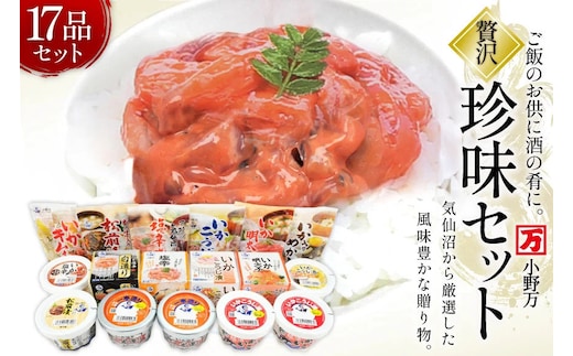 塩辛・珍味 17品セット [小野万 宮城県 気仙沼市 20565731] いか 塩辛 おかず イカ セット 詰め合わせ 酒の肴 おつまみ ご飯のお供 冷蔵