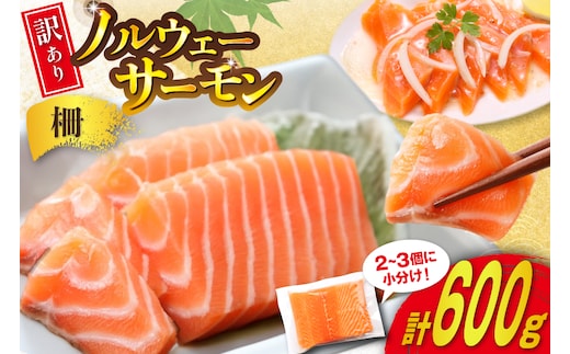 訳あり ノルウェー産 アトランティック サーモン 600g 柵 おさしみ用 無添加 個包装 [足利本店 宮城県 気仙沼市 20565614] 鮭 さけ サケ サーモン 生食用 おつまみ おかず 冷凍 鮮魚 小分け アトランティックサーモン アトランサーモン 真空包装