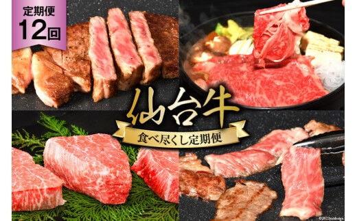 12回 定期便 亀山精肉店の本気！仙台牛食べ尽くし定期便 [気仙沼市物産振興協会 宮城県 気仙沼市 20565335] 仙台牛 ステーキ ヒレ サーロイン ロース 焼肉 12ヶ月