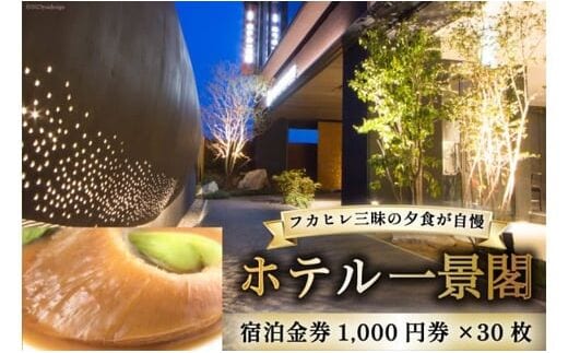 ホテル一景閣 宿泊金券1,000円券×30枚 [ホテル一景閣 宮城県 気仙沼市 20563828] 宿泊券 旅行 旅 食事
