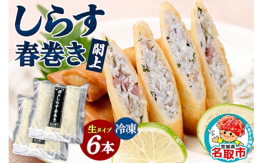 閖上（ゆりあげ） しらす 春巻き（生6本） 冷凍 冷凍食品 惣菜 パリパリ おつまみ おかず お弁当 冷凍 中華惣菜 簡単 漁亭 浜や 宮城県 名取市 [春巻 春巻き しらす シラス 冷凍 冷凍食品 惣菜 パリパリ グルメ おつまみ おかず お弁当 冷凍 中華惣菜 簡単 漁亭 浜や 宮城県 名取市]