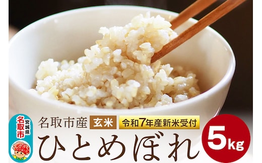 ＜令和7年産 新米受付＞名取市産 ひとめぼれ 玄米5kg