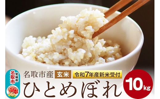 ＜令和7年産 新米受付＞名取市産 ひとめぼれ 玄米10kg