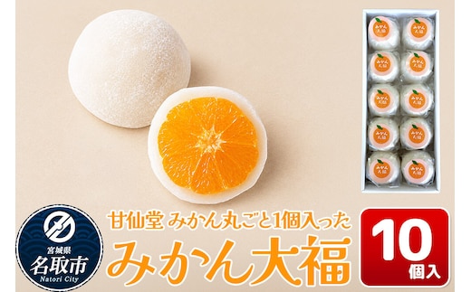 和菓子 甘仙堂 みかん丸ごと1個入った みかん大福 10個入り 大福 和菓子 スイーツ [みちのく和菓子処 甘仙堂 老舗 和菓子 お菓子 和スイーツ お茶菓子 宮城]