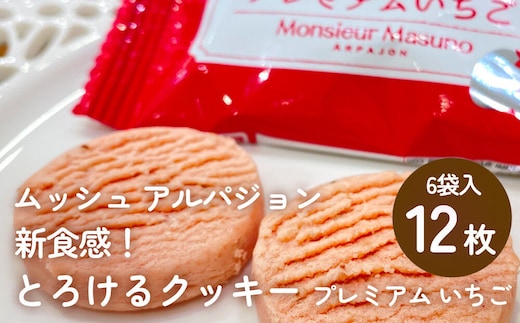 ムッシュ アルパジョン 新食感！とろけるクッキー プレミアム いちご 2枚入り6袋入合計12枚 ベルギー産 チョコレート 使用