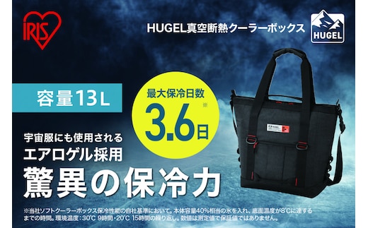 ＨＵＧＥＬ エアロゲルトート型クーラーバッグ１３Ｌ AGSC-T13C チャコールグレー