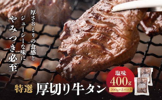 特選厚切り牛タン 塩味 400g（200g×2パック）宮城県共通返礼品