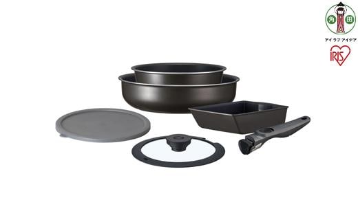 TERACOAT 深型6点セット フライパンセット 深型 鍋セット テラコート 深型フライパン フライパン 鍋 なべ 炒めなべ エッグパン ガラスふた 蓋 ふた IH ガス火 ガスコンロ EHDC-S6S 6点セット アイリスオーヤマ