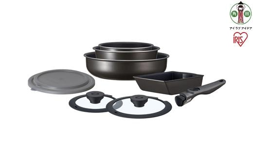 TERACOAT 深型9点セット フライパンセット 深型 鍋セット テラコート 深型フライパン フライパン 鍋 なべ 炒めなべ エッグパン ガラスふた 蓋 ふた IH ガス火 ガスコンロ EHDC-S9S 9点セット
