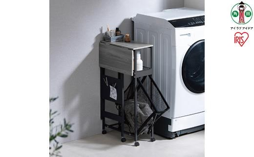 天板付きランドリーワゴン スリムタイプ バスケット付TLAW-B220ブラック